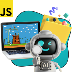 Язык программирования JavaScript + AI. Проектное обучение + геймификация + AI-помощники - КИБЕРшкола программирования для детей, компьютерные курсы для школьников, начинающих и подростков - KIBERone г. Среднеуральск